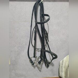 Raised Black Bridle w/ Laced Reins and 4 3/4" Egg Butt Bit